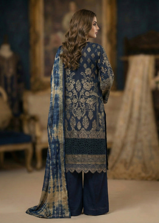 Shop Navy Blue Embroidered Jacquard Straight Kurta Online in Dubai DXB UAE Abudhabi Meena Bazaar