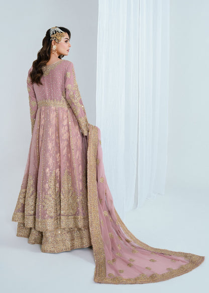 Shop Pink Chiffon Embroidered Straight Cut Gown Online in Sri Lanka India Australia