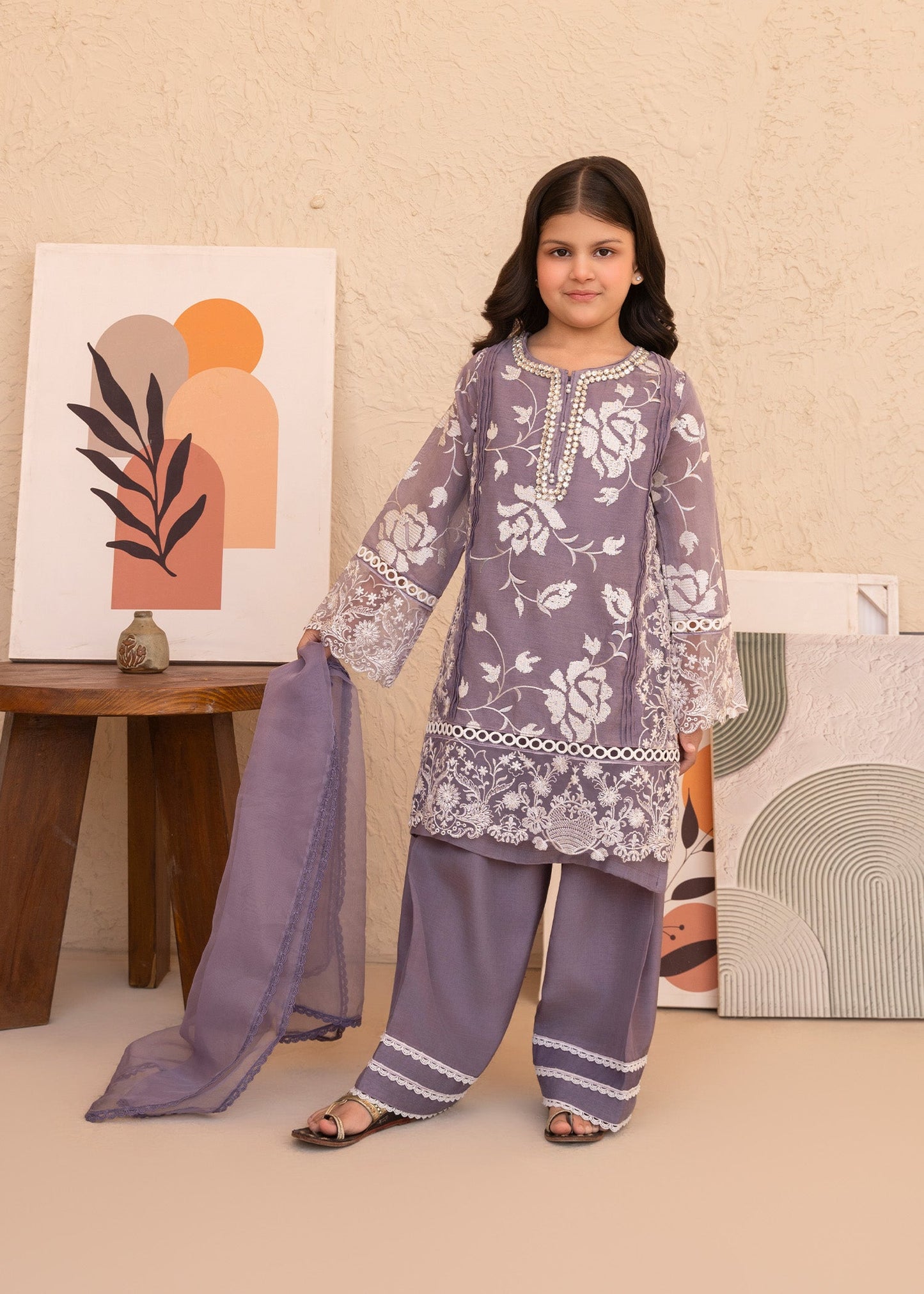 Shop Purple Cotton Silk Embroidered Farshi Shalwar Online in Dubai UAE Abudhabi Ajman Sharjah