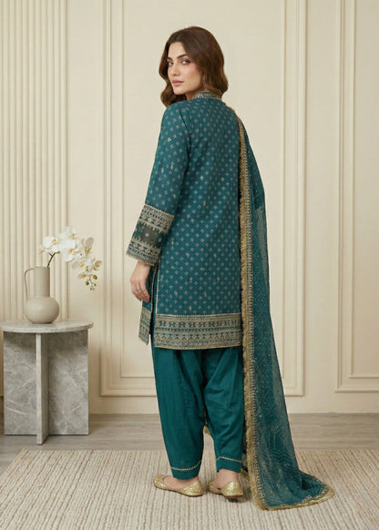Shop Teal Chiffon Farshi Shalwar Dress Online in Dubai DXB UAE Abudhabi Meena Bazaar