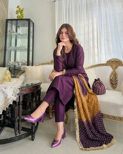 Silk Chunri Print Salwar Kameez Online in KSA Riyadh Saudi Arabia Oman Bahrain Qatar