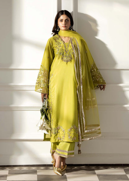 Silk Key Lime Partywear Salwar Suit Online in KSA Riyadh Saudi Arabia Oman Bahrain Qatar