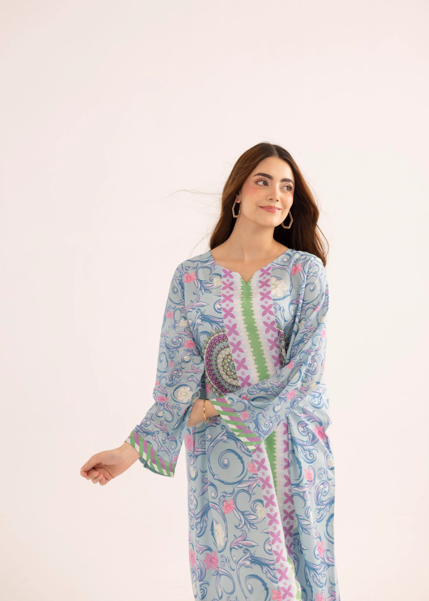 Silk Lawn Summer Kaftan for Women Online in UK USA Canada