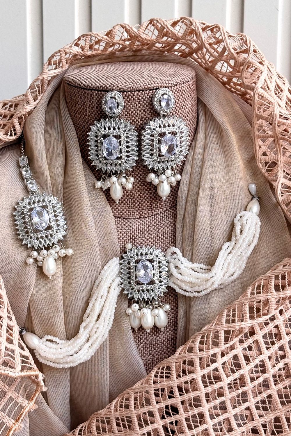 Silver Choker Necklace Set Online in Dubai UAE Abudhabi Ajman Sharjah