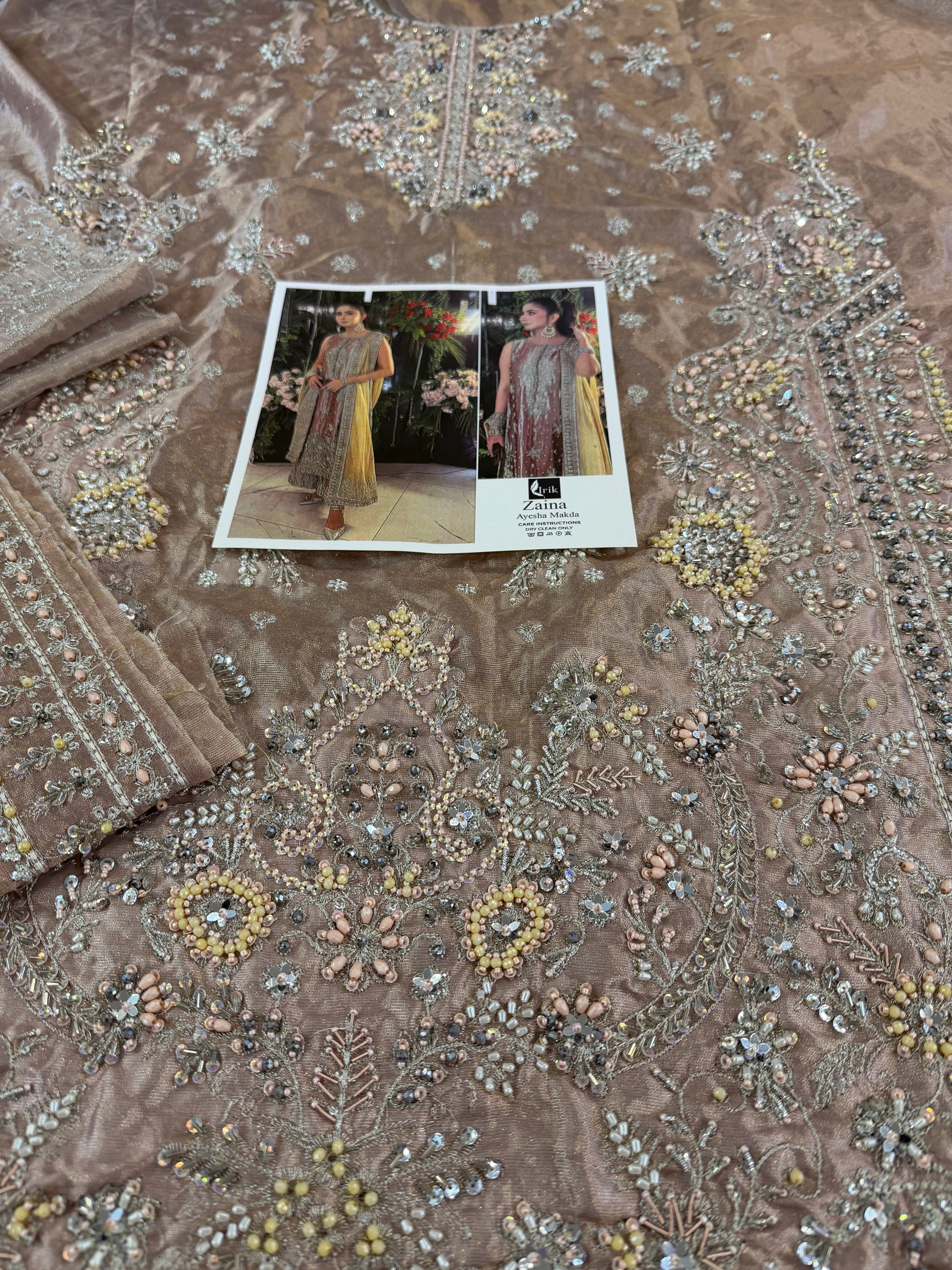 Silver Gold Embellished bridal Pakistani Suit Online in Dubai DXB UAE Abudhabi Meena Bazaar