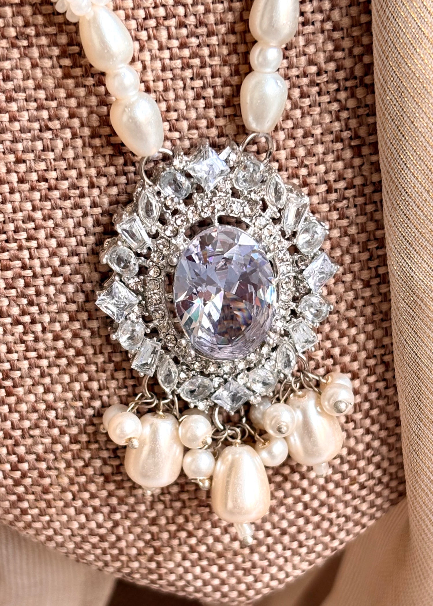 Silver Mala Set with Earrings Online in UK USA Canada