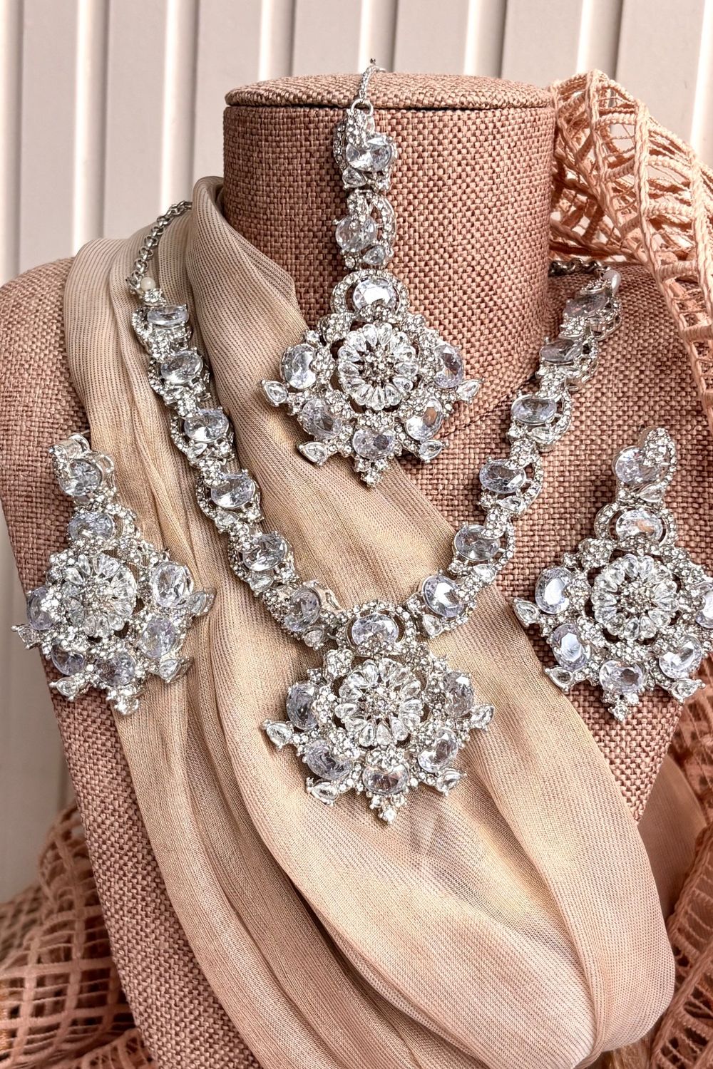 Silver Stone Work Turkish Jewellery Set Online in Dubai UAE Abudhabi Ajman Sharjah