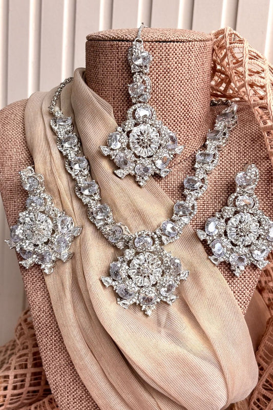 Silver Stone Work Turkish Jewellery Set Online in Dubai UAE Abudhabi Ajman Sharjah
