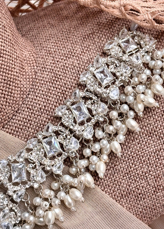Silver Tone Formal Wear Necklace Set Online in UK USA Canada