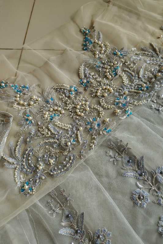 Silver Handmade Lehenga / Anarkali
