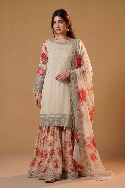 Skin Embellished Chiffon Pakistani Suit Online in Dubai UAE Abudhabi Ajman Sharjah