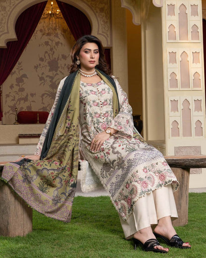 Skin Embroidered Dhanak Ready to Wear Suit Online in Dubai DXB UAE Abudhabi Meena Bazaar