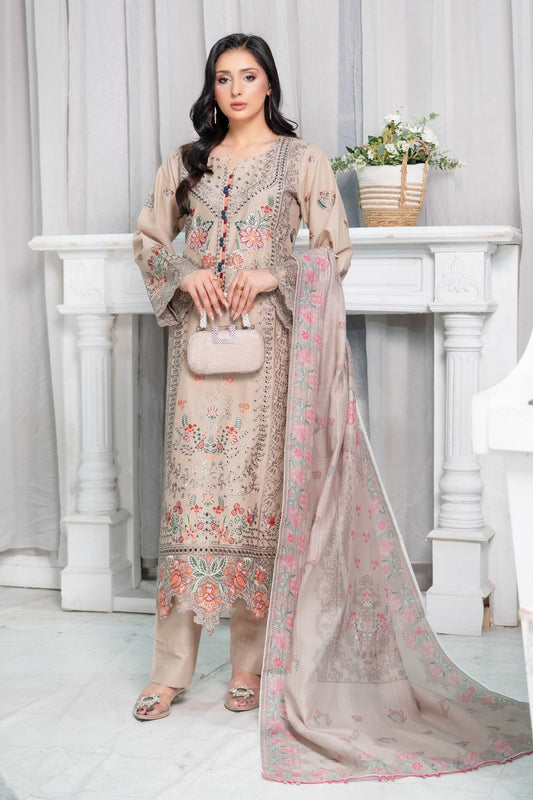 Skin Embroidered Festive Lawn Salwar Kameez Online in Dubai UAE Abudhabi Ajman Sharjah