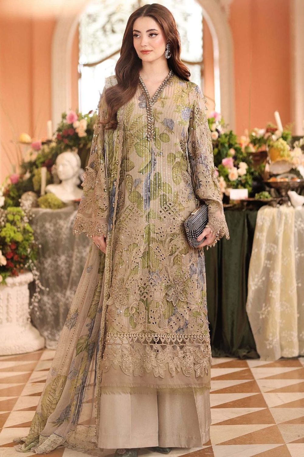 Skin Formal Chiffon Pakistani Suit Online in Dubai UAE Abudhabi Ajman Sharjah
