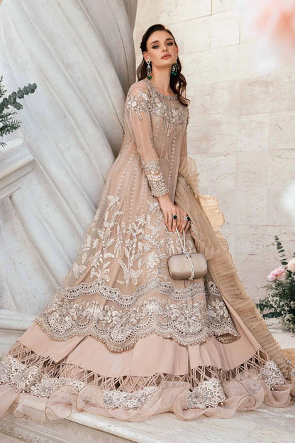 Skin Hand Embellished Chiffon Anarkali