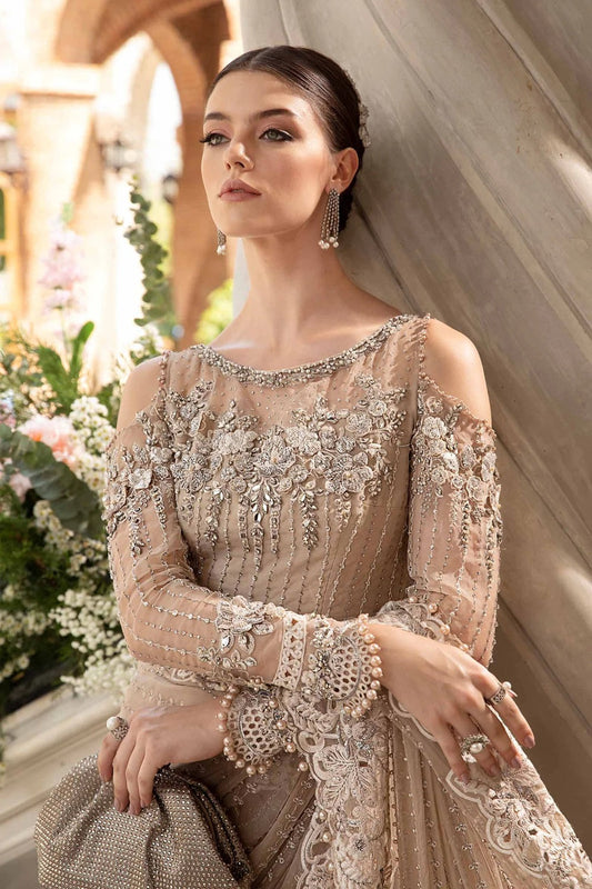 Skin Hand Embellished Chiffon Suit