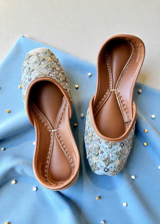 Sky Blue Cotton Khussa by Ujaala Online in Dubai DXB UAE Abudhabi Meena Bazaar