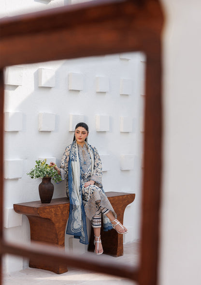 Sky Blue Lawn Embroidered Suit Online in Dubai DXB UAE Abudhabi Meena Bazaar