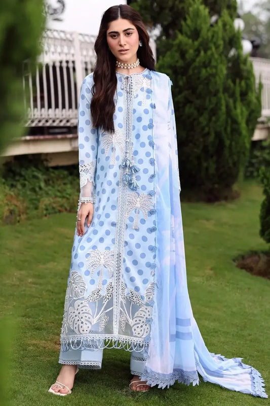 Sky Blue Lawn Formal Wear Suit Online in Dubai UAE Abudhabi Ajman Sharjah