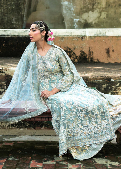 Sky Blue Net Lehenga Set With Dupatta Online in Dubai UAE Abudhabi Ajman Sharjah