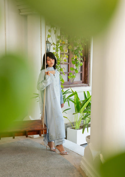 Sky Embroidered Viscose Daily Wear Suit Online in Dubai UAE Abudhabi Ajman Sharjah