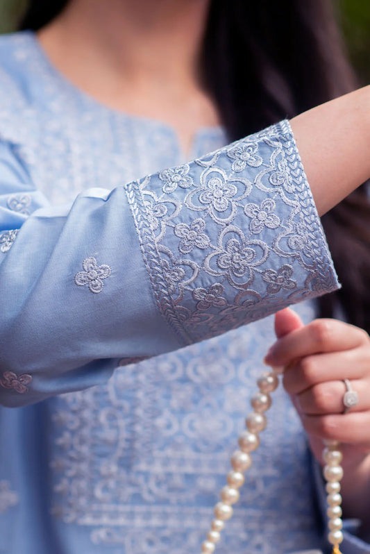 Powder Blue Kurta with Straight Pants