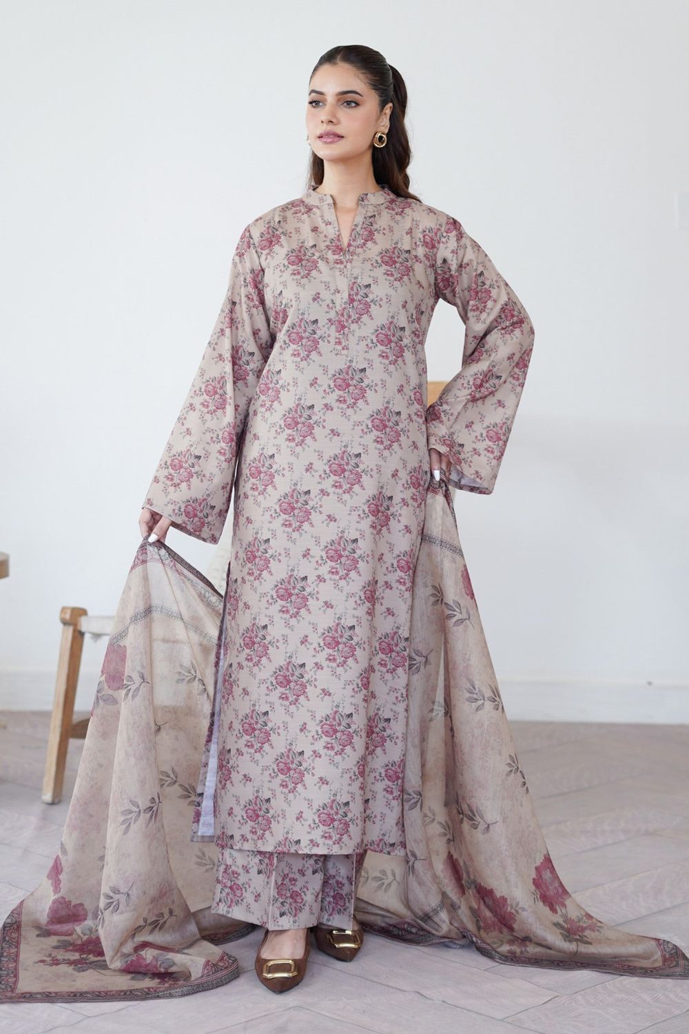Slate Grey Silk Straight Cut Kurta Set Online in Dubai UAE Abudhabi Ajman Sharjah