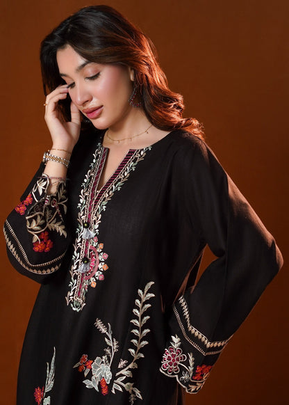 Pakistani Black Embroidered Kurta Set Online in UK USA Canada