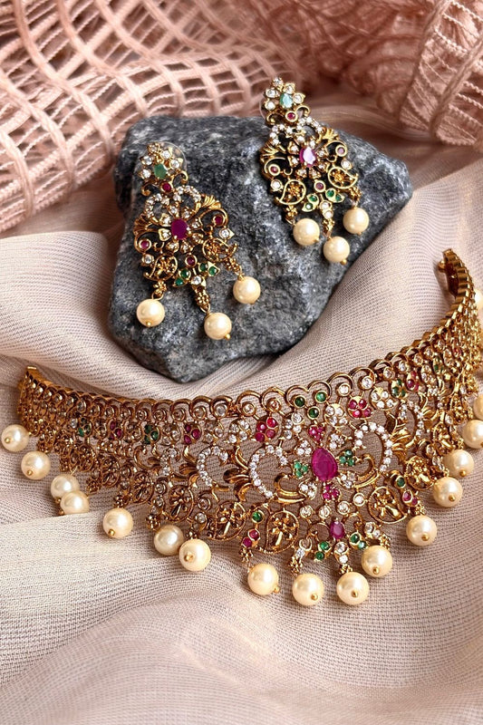 South Indian Heritage Collar Set Online in Dubai UAE Abudhabi Ajman Sharjah