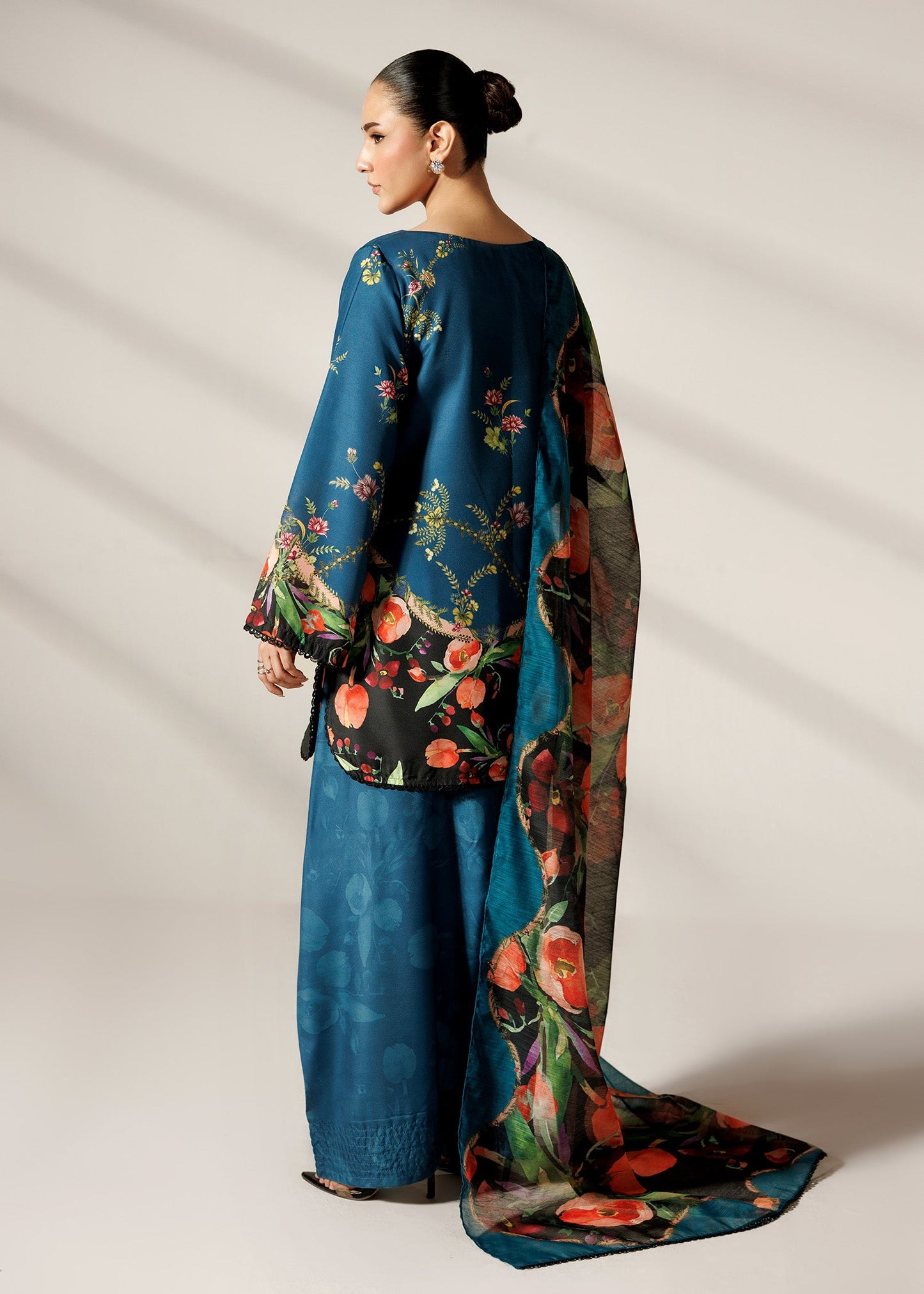 Steel Teal Summer Wear Farshi Shalwar Online in Dubai DXB UAE Abudhabi Meena Bazaar