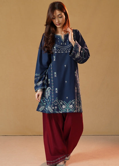 Stitched Winter Kurta Set with Farshi Shalwar Online in KSA Riyadh Saudi Arabia Oman Bahrain Qatar