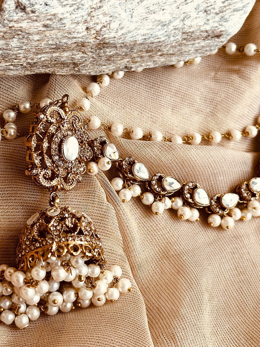 Stone Work Festive Jhumki Earrings Online in Sri Lanka India Australia
