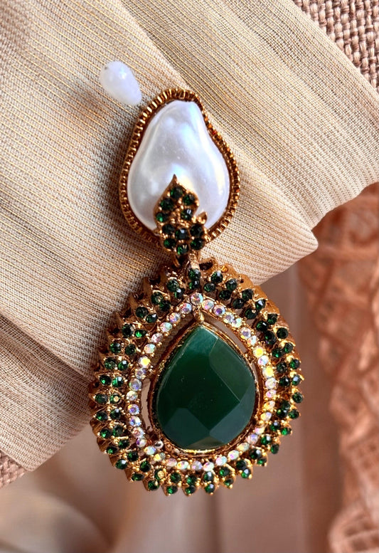 Stone Work Green Necklace Set Online in UK USA Canada