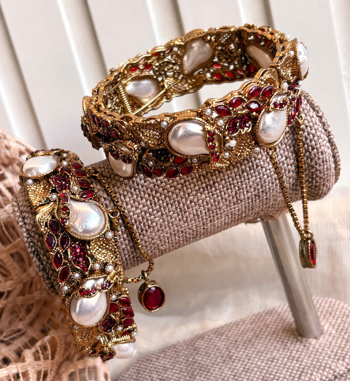 Stone Work Maroon Bangles for Wedding Online in KSA Riyadh Saudi Arabia Oman Bahrain Qatar