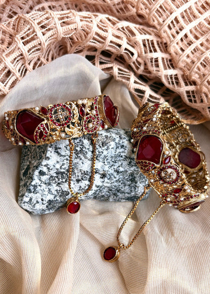 Stone Work Maroon Wedding Bangles Online in KSA Riyadh Saudi Arabia Oman Bahrain Qatar