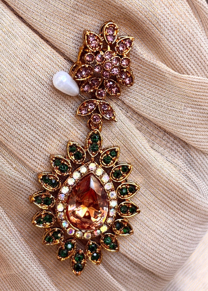 Stone Work Multi Color Bridal Jewellery Set Online in UK USA Canada