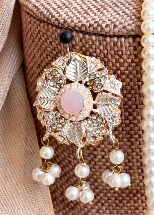 Stone Work Pink Necklace and Earrings Set Online in UK USA Canada