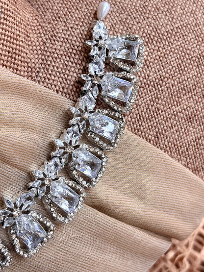 Stone Work Silver Choker Set Online in UK USA Canada