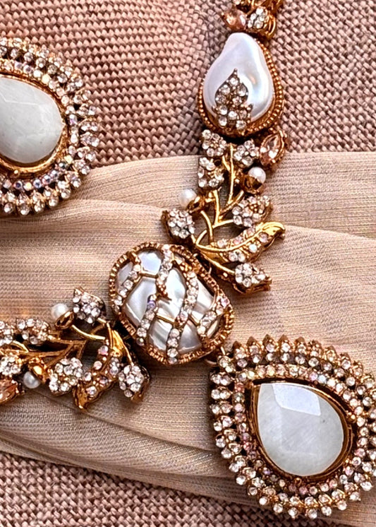 Stone Work White Choker Set Online in UK USA Canada