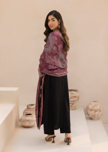 Black Dhanak 3 Piece Unstitched Suit Online in Sri Lanka India Australia
