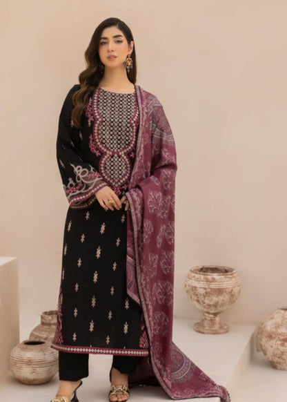 Ladies Black Dhanak Winter Wear Salwar Kameez Online in UK USA Canada