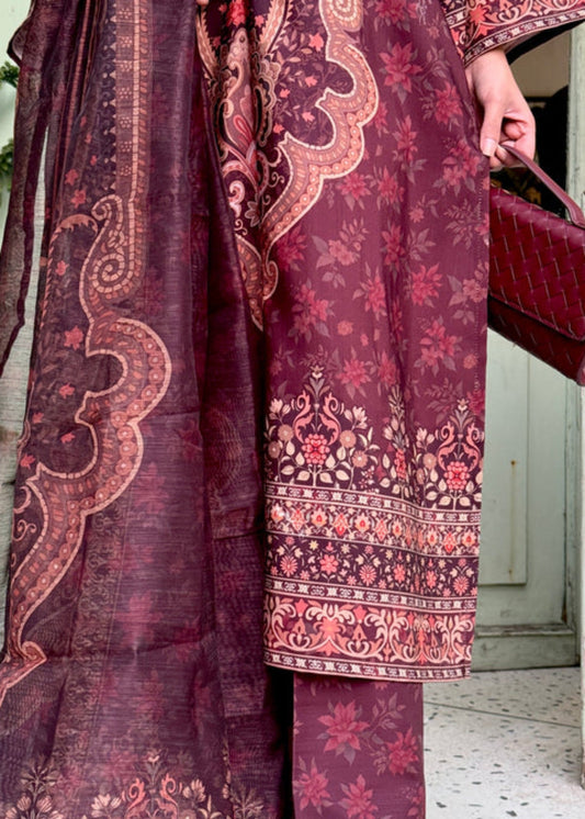 Ladies Purple Raw Silk Salwar Kameez Online in KSA Riyadh Saudi Arabia Oman Bahrain Qatar