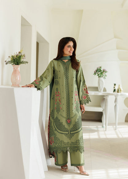 Ladies Summer Wear Green Lawn Shalwar Kameez Online in UK USA Canada