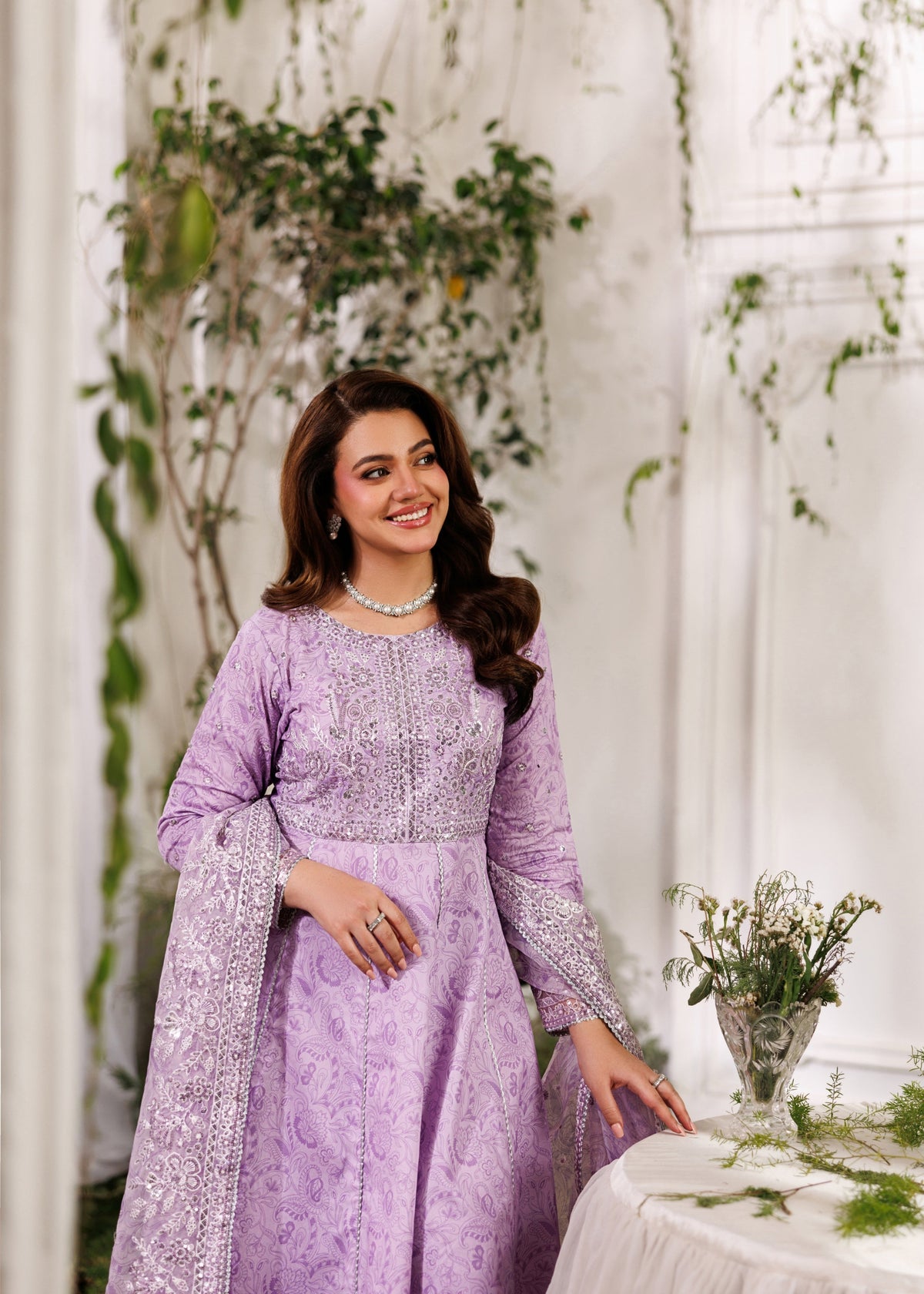 Straight Cut Lilac Cotton Pakistani Suit Online in Sri Lanka India Australia
