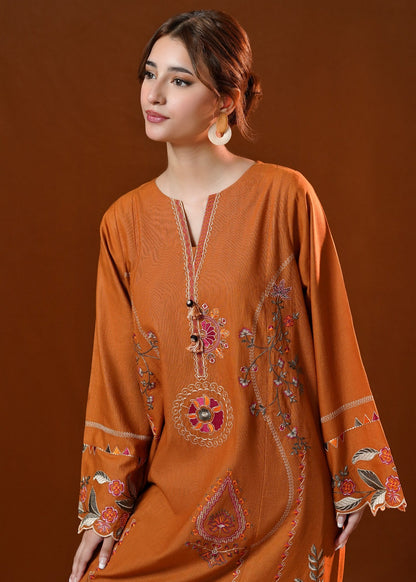 Straight Kurta Rust Orange Khaddar 2 Piece Set Online in Sri Lanka India Australia