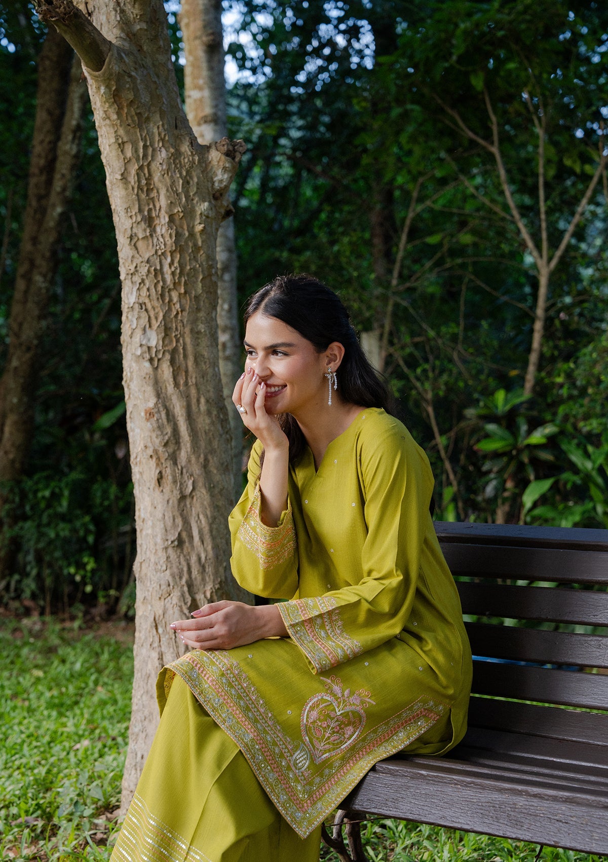Straight Kurta Trouser Set in Khaddar Online in UK USA Canada