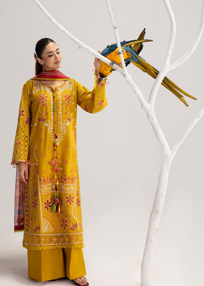 Straight Kurta with Flared Trouser Mustard Online in KSA Riyadh Saudi Arabia Oman Bahrain Qatar