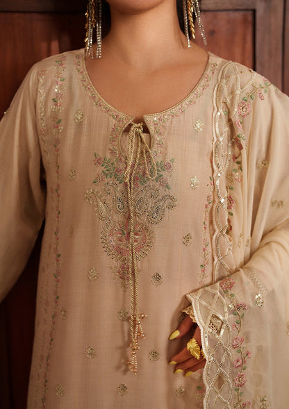 Straight Trouser Cream Embroidered Lawn Party Wear Online in Dubai DXB UAE Abudhabi Meena Bazaar