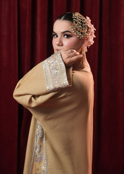 Straw Embroidered Raw Silk Designer Suit Online in Dubai DXB UAE Abudhabi Meena Bazaar