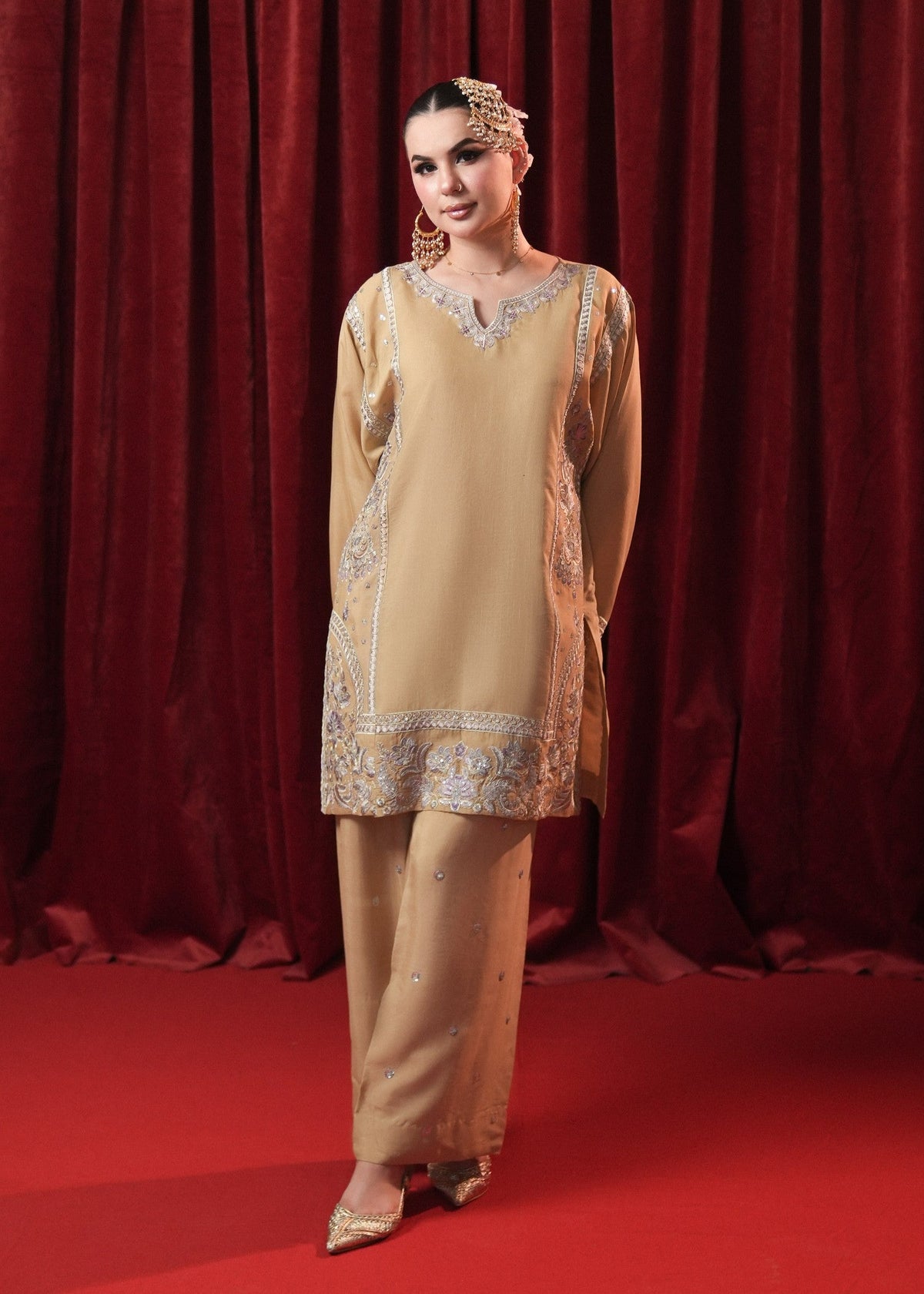 Straw Raw Silk Festive Salwar Kameez Online in Dubai DXB UAE Abudhabi Meena Bazaar